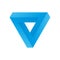 Penrose triangle icon in blue