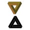 Penrose triangle icon. Impossible vector geometric shape object. Optical illusion illustration. Infinity 3D element