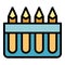 Pens fine motor icon vector flat