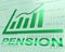 Pension Graph Increase Shows Retirement Money 3d Rendering