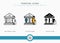 Pension icons set vector illustration with icon line style. Retirement fund plan concept.