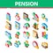 Pension Retirement Isometric Icons Set Vector