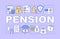 Pension word concepts banner. Retirement income fund, elderly, senior citizen banking plan. Presentation, website