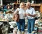 Pensioner family buys vintage dishes at a flea market