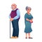 Pensioners elderly man and woman of old age vector