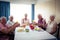 Pensioners at lunch