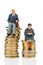 Pensioners and pensioner on money stack