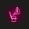 Pensions neon style icon. Simple thin line, outline vector of finance icons for ui and ux, website or mobile application