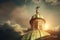 Pensive Christ on the dome of Boim Chapel in Lviv, Ukraine