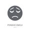 Pensive emoji icon. Trendy Pensive emoji logo concept on white b