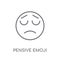 Pensive emoji linear icon. Modern outline Pensive emoji logo con