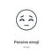 Pensive emoji outline vector icon. Thin line black pensive emoji icon, flat vector simple element illustration from editable emoji