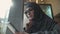 Pensive female in traditional Muslim clothing chatting on phone, online banking