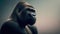 Pensive Gorilla Portrait, AI Generated