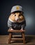 Pensive Hamster with Bitcoin Cap AI Generative