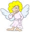 Pensive looking cartoon angel