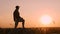 Pensive man on top of a mountain at sunset. Dreamy, looking into the distance, happy young man enjoying the sunset on the mountain