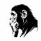 Pensive Surrealism: A Captivating Chimpanzee Symbol By Mike Deodato