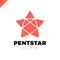 Penta Line Star Logo. Pentagon Star Direction
