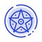 Pentacle, Satanic, Project, Star Blue Dotted Line Line Icon