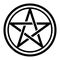 Pentacle symbol icon in a circle