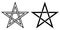 pentacle transparent, pentagonal star, vector sign of magic, esoteric or magic symbol occultism and witchcraft