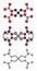 Pentaerythritol tetranitrate (PETN) explosive molecule. Also used as angina drug (nitrate class). Stylized 2D renderings and