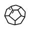 pentagon dodecahedron line vector doodle simple icon