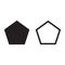 Pentagon icon, vector geometry pentagonal five sided polygon pentagon, line isolated vector