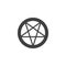 Pentagram in circle vector icon