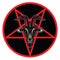 Pentagram with demon Baphomet. Satanic goat head