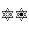 Pentagram line and glyph icon. Six pointed star vector illustration isolated on white. Star of David outline style
