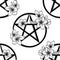 Pentagram occult symbol seamless pattern