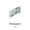 Pentagram outline vector icon. Thin line black pentagram icon, flat vector simple element illustration from editable music concept