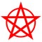 Pentagram or pentalpha or pentangle. dot work ancient pagan symbol of five-pointed star isolated illustration. Black