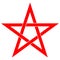 Pentagram or pentalpha or pentangle. dot work ancient pagan symbol of five-pointed star isolated illustration. Black work, flash