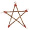 Pentagram tied by red yarn