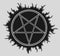 Pentagram vector icon on black star bakcground