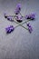 Pentagram - Witch, Wicca, Pagan symbol made of purple lavender flower spikes with amethyst cluster