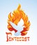 Pentecost sunday. Baptism with the Holy Spirit. Vector drawing icon