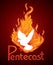 Pentecost sunday. Baptism with the Holy Spirit. Vector drawing icon