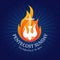 Pentecost sunday with Holy Spirit in flame