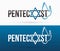 Pentecost text with Israel star and Holy Spirit  Dove graphic
