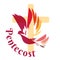 Pentecost Whit Sunday celebration illustration poster vector banner