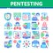 Pentesting Software Collection Icons Set Vector