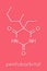 Pentobarbital pentobarbitone barbiturate sedative, chemical structure Skeletal formula.