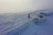 Penyghent summit covered with snow