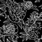 Peony flower lace seamless pattern.