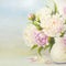 Peony flowers in a white vase