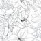 Peony and lily flowers seamless pattern texture. Black white greyscale realistic detailed line drawing outline sketch.